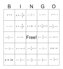 Writing Linear Equations Bingo Card