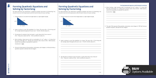 Forming Quadratic Equations Solving