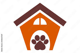 Dog House Concept Logo Icon Stock