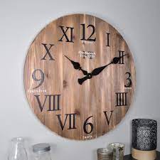 Firstime Rustic Barn Wood 24 In Wall Clock