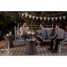 Resin Rattan Drink Cooler Patio Table