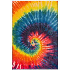 Mohawk Home Tie Dye Swirl Rainbow 5 Ft