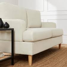 Winnick 73 6 In Modern Scandinavian Square Arm Fabric Sofa In Oyster Beige