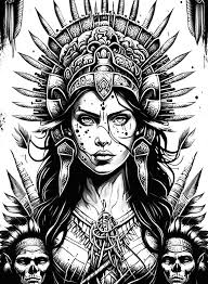 Female Aztec Queen Coloring Page
