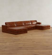 Sauvie Leather 3 Piece Double Chaise