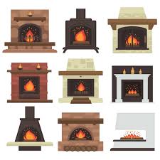 Set Of Home Fireplaces Stock Vector By