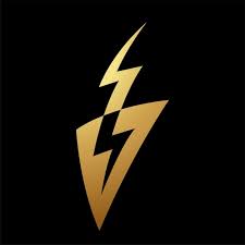 Gold Abstract Thunder Icon With A
