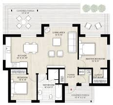 Modern Style House Plan 2 Beds 1