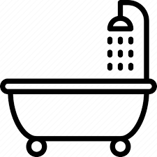 Shower Bath Line Icon Hideout Outline