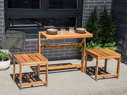 Acacia Wood Convertible Bench Bistro