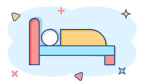 Bed Icon In Comic Style Sleep Bedroom