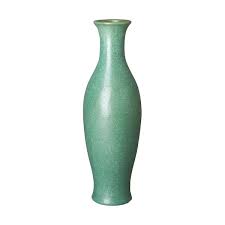 Tall Mermaid Metallic Mint Ceramic Vase