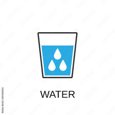 Water Glass Icon Water Symbol Design