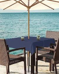 Queenker Navy Blue Outdoor Tablecloth