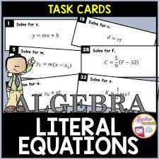 Literal Equations Task Cards In 2023