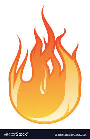 Cartoon Fire Icon Hot Flame Burning