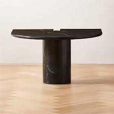 Liguria Rounded Black Marble Side Table