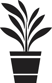 Sleek Plant Pot Icon Modern Black Logo