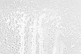 White Background Water Drops On Glass
