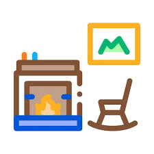 Open Fire In Stove Icon Vector Outline