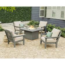 Deep Seating Set With Fire Pit Table