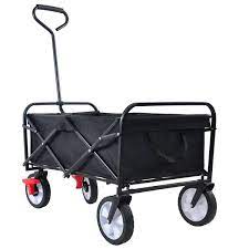 Black 4 82 Cu Ft Metal Folding Garden Cart Ping Beach Cart