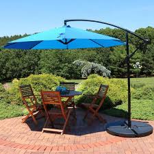 Sunnydaze 9 5 Ft Cantilever Offset Patio Umbrella With Crank Azure
