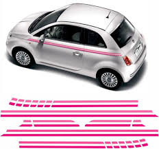 Fiat 500 Pink Ide Stripes Stickers