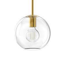 Aria 8 Clear Globe Pendant Satin Brass Lc005093