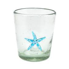 Drinking Glass Icon Starfish Turquoise