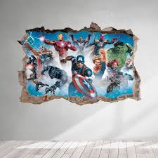Wall Sticker Hole Avengers Characters