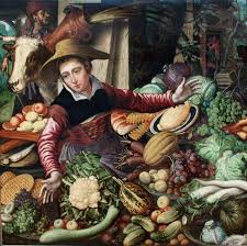 Market Woman At A Vegetable Stand