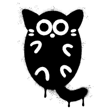 Spray Painted Graffiti Cat Icon Word