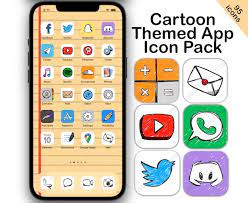 Cartoon Theme Aesthetic App Icons Ios