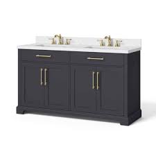 Brass Dual Sink Bathroom Vanity