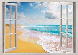 Coast Line Wall Sticker 3d Window Beach