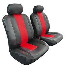 Red Black Leather Seat Covers For