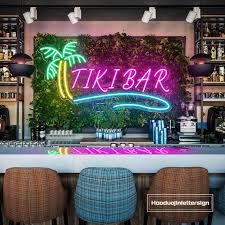 Tiki Bar Neon Sign Custom Bar Palm