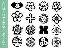 Japanese Flower Symbols Design