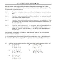 The Intersection Of Three Planes