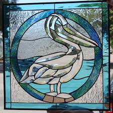 Pelican Beveled Glass Leaded Stained
