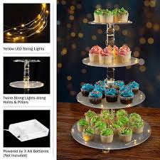 Great Northern Party 4 Tier Round Cupcake Stand With Led Lights