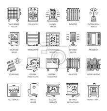 Vector Line Icons With Radiator