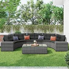 8 Pcs Outdoor Patio Wicker Rattan