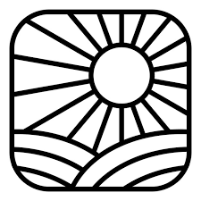 Sun And Field Vector Icon Design