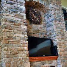 M Rock Easy Stack 1 5 To 4 In X 5 In To 9 In Shiloh Mortared On Concrete Ledge Stone Flat 150 Sq Ft Crated Brown Base With Brown Gray Black