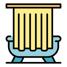 Indoor Shower Curtain Icon Outline