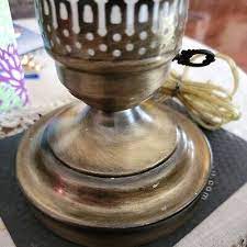 Vintage Milk Glass Boudoir Lamp With