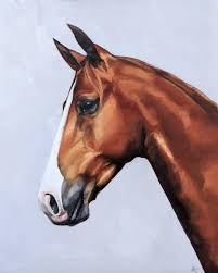 Chestnut Horse Study Painting By Alison