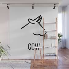 Cow Icon Logo Modern Line Style Wall